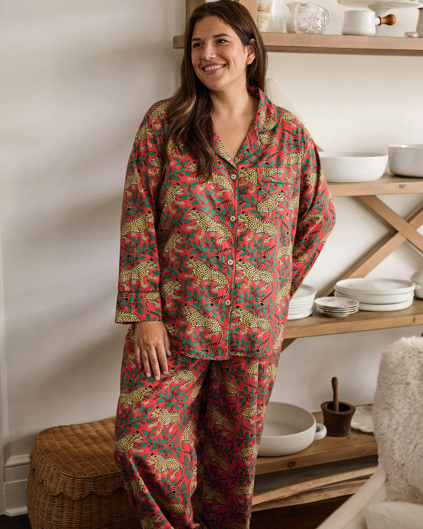 Winter Holly Bagheera - Long PJ Set - Ruby