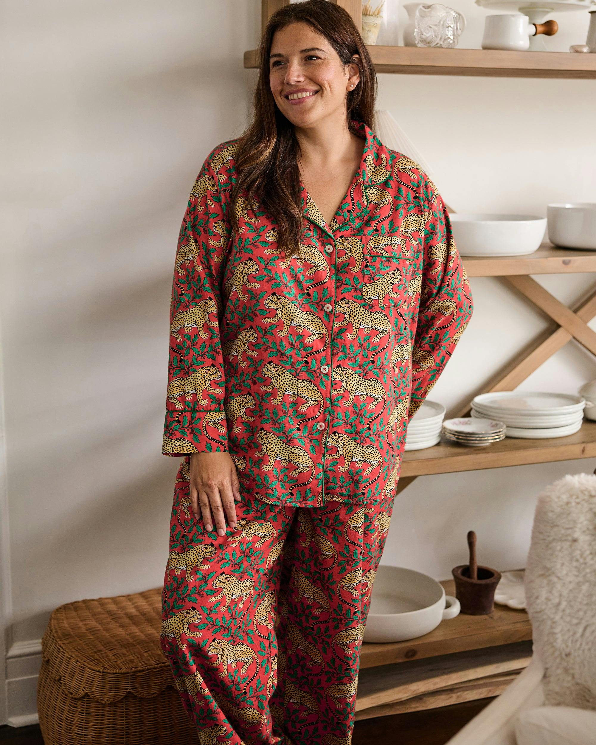 Winter Holly Bagheera - Long PJ Set - Ruby