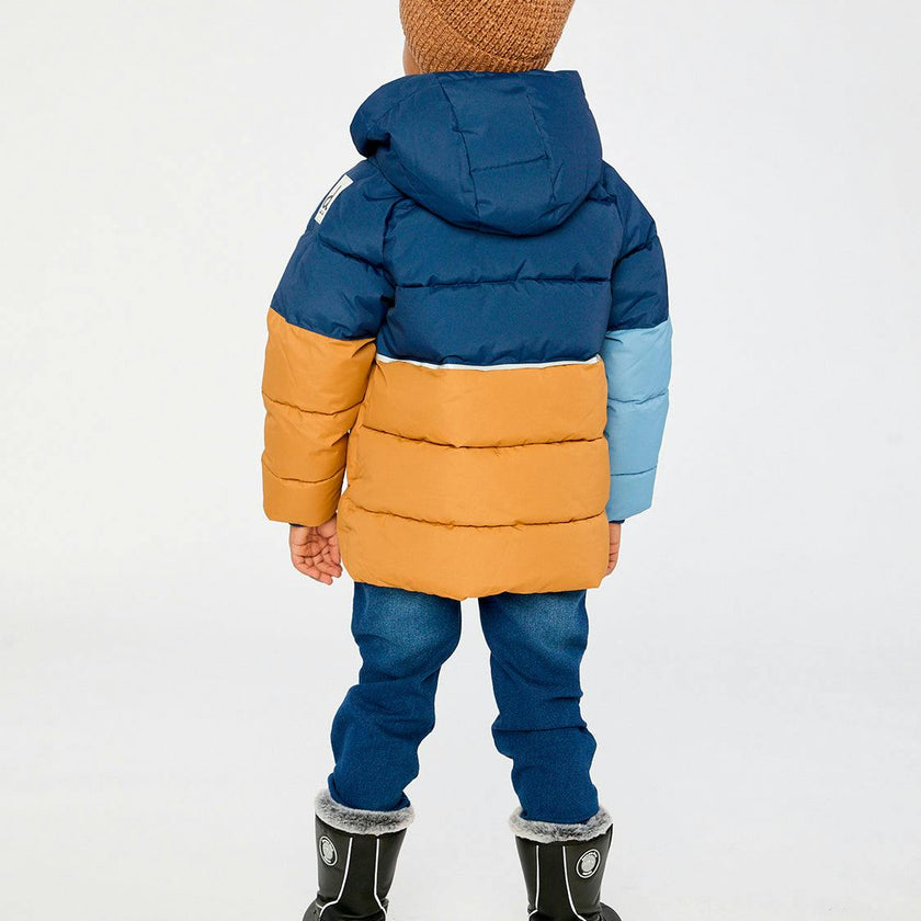 Color-Block Winter Jacket Dark Blue