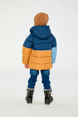 Color-Block Winter Jacket Dark Blue