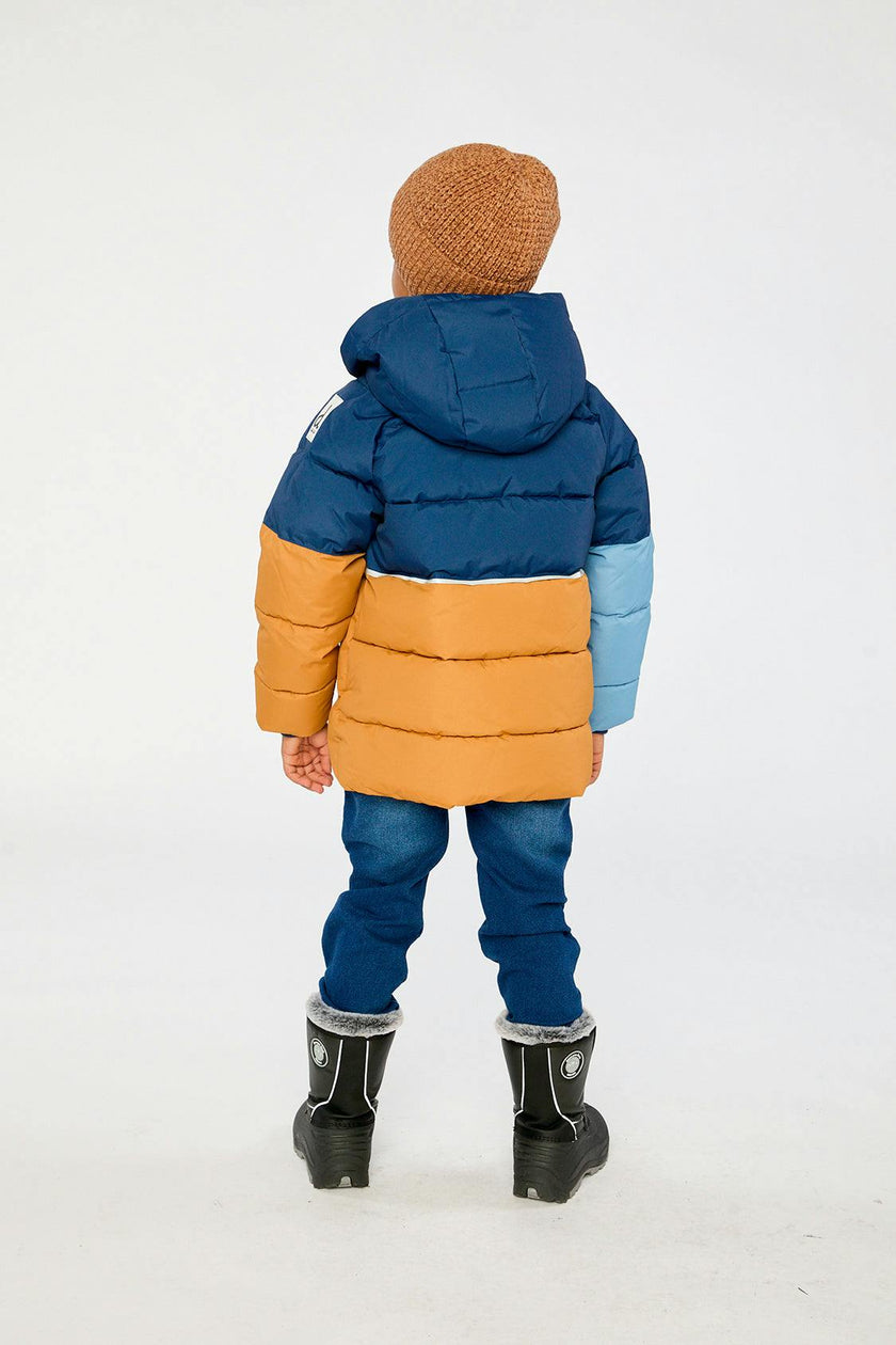 Color-Block Winter Jacket Dark Blue