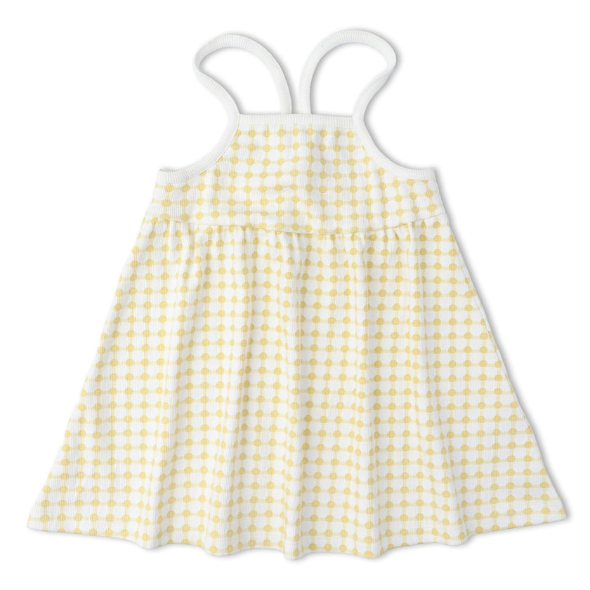 Organic Tie-Back Strap Dress - Dotty Gingham