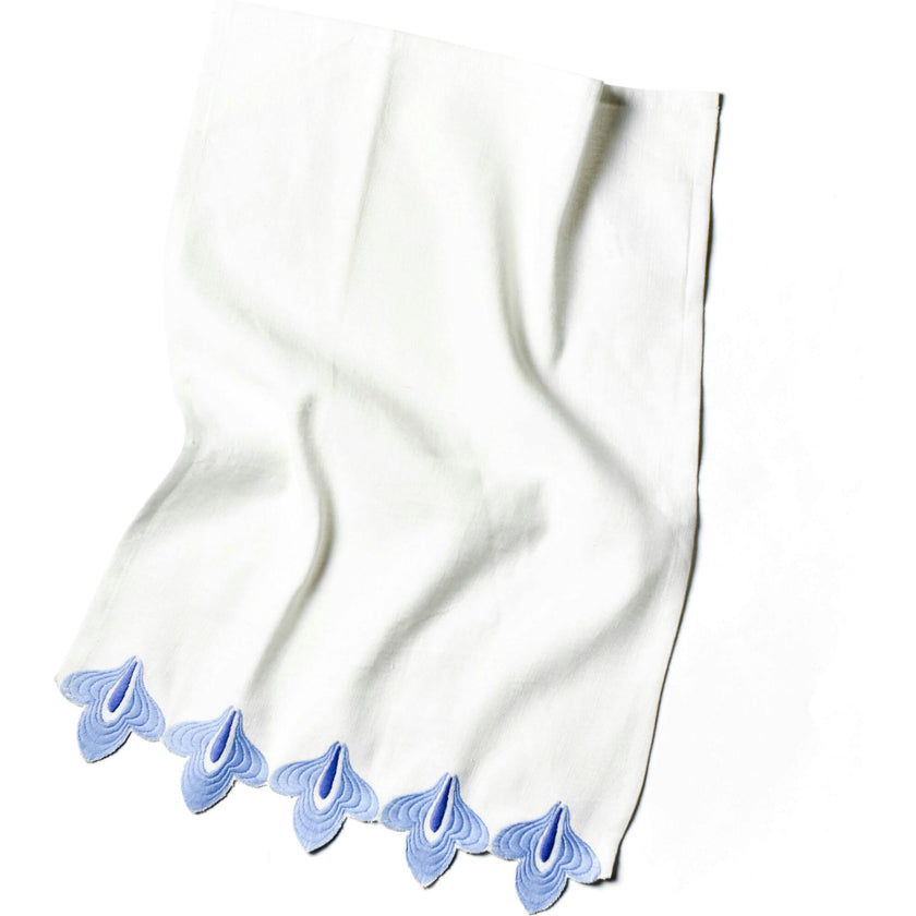 Iris Blue Sprout Trim Medium Hand Towel