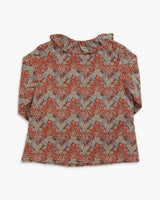 Amelia Blouse Rust Blue Liberty