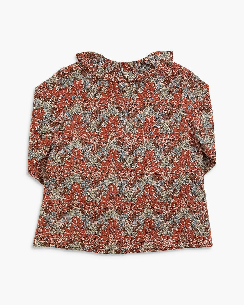 Amelia Blouse Rust Blue Liberty