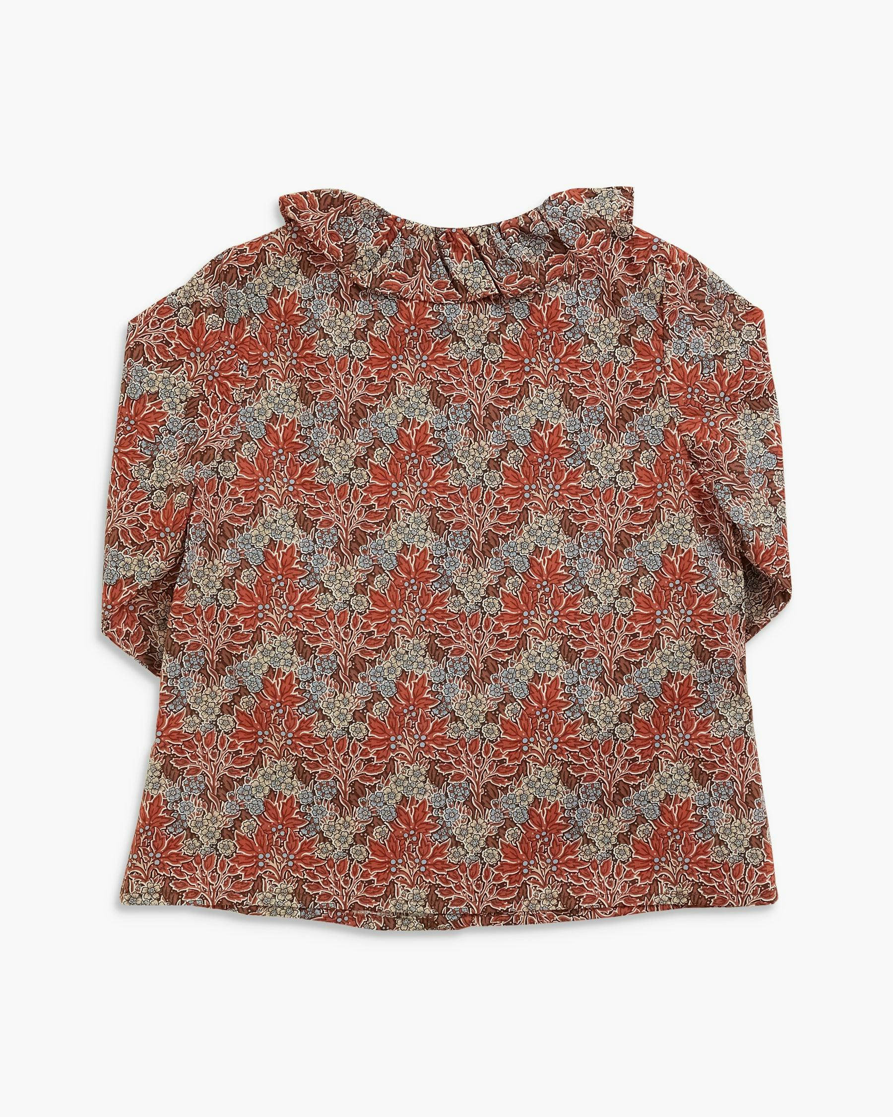 Amelia Blouse Rust Blue Liberty