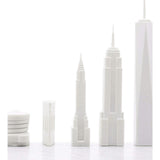 Chess Set Acrylic NEW YORK with Marble Hatch Board
