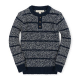Organic Sweater Henley with Elbow Patches