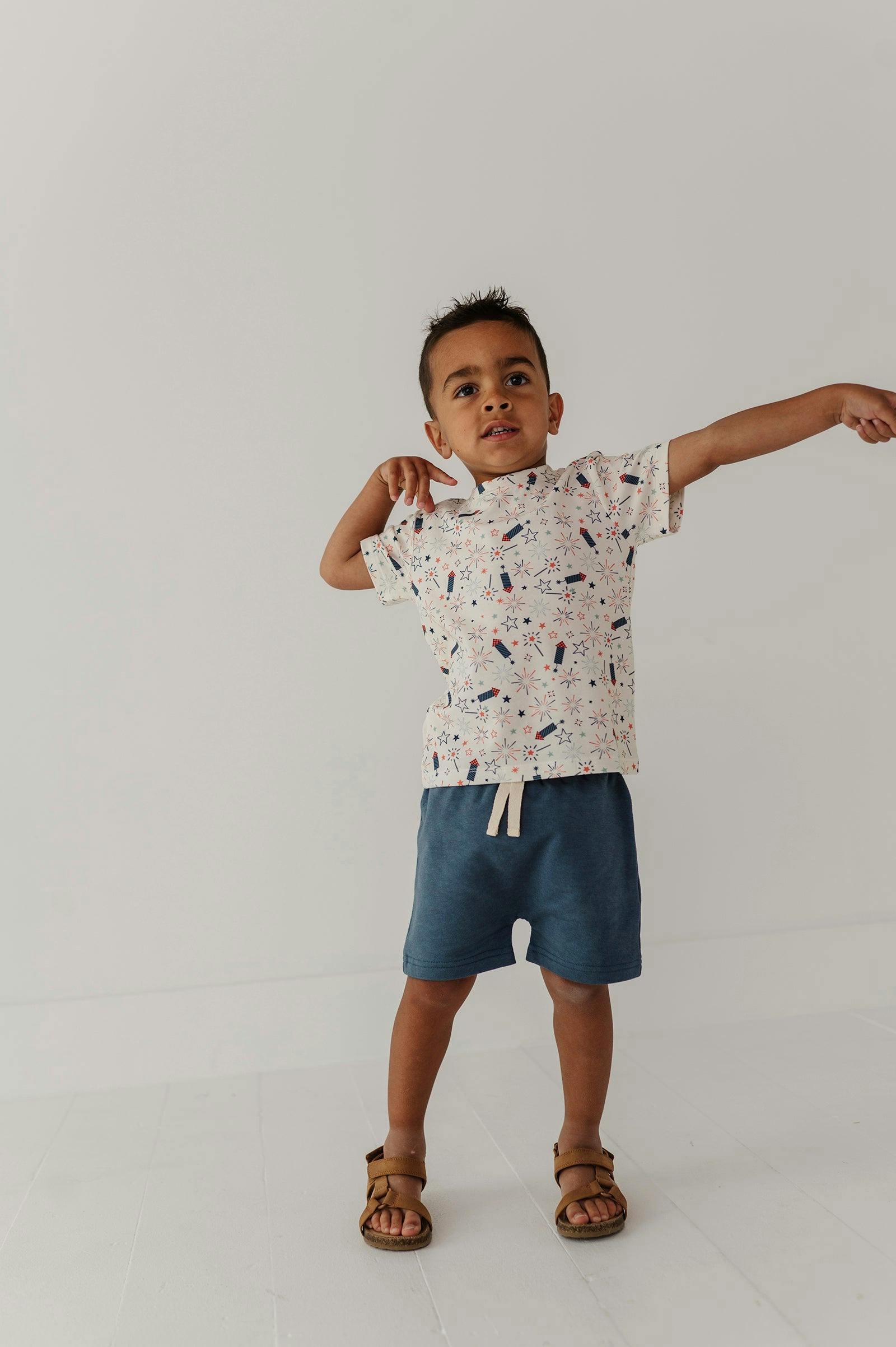Boy's Short Sleeve Tee in Fireworks