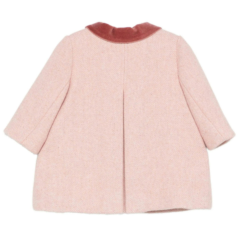 Moka Velvet Collar Baby Pea Coat