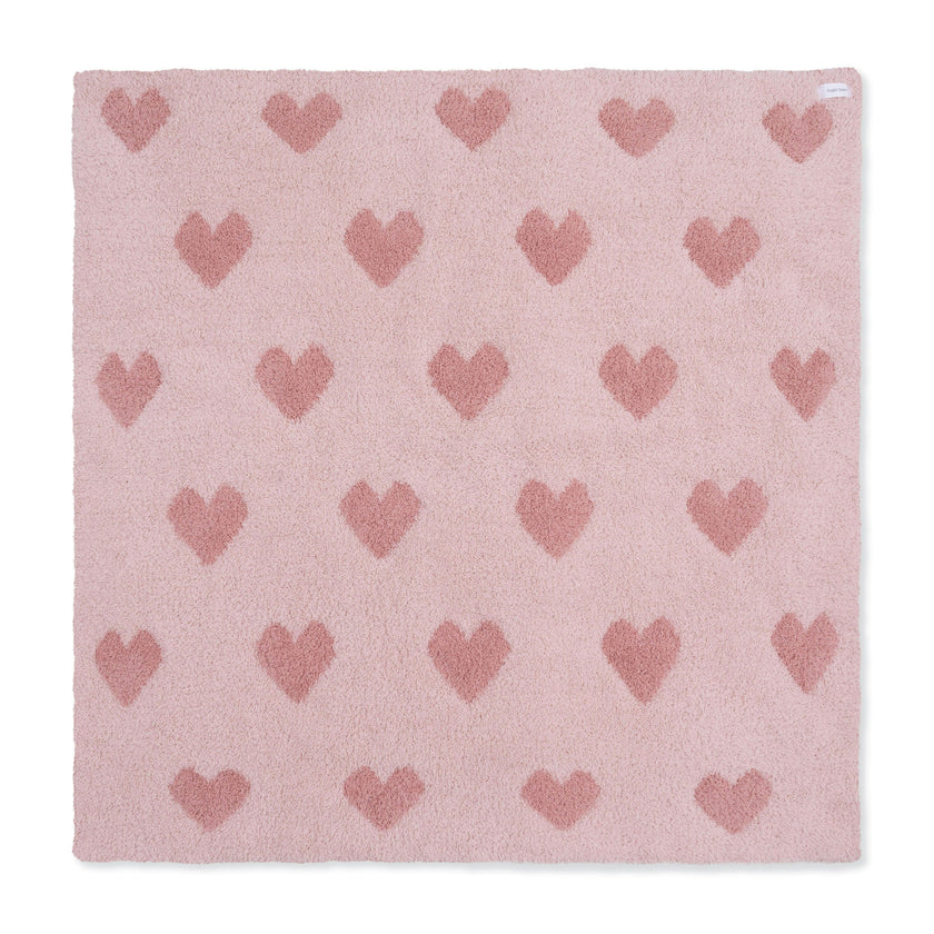 Blush and Rose Heart Blanket