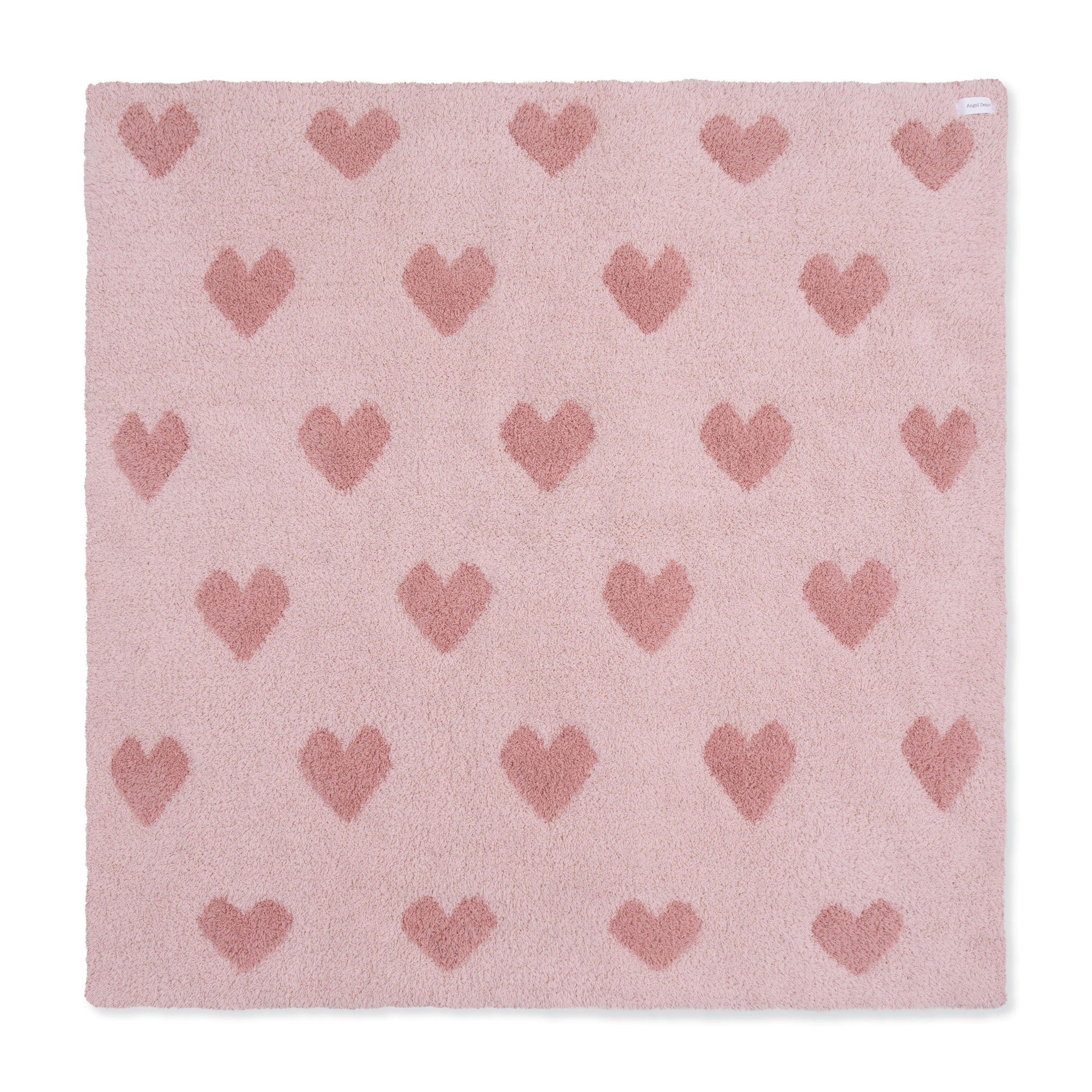 Blush and Rose Heart Blanket