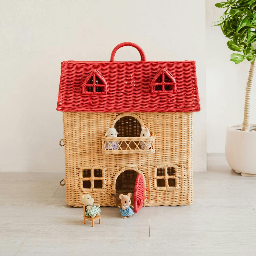 Handcrafted - Amy Dollhouse Tote - Rattan Wicker