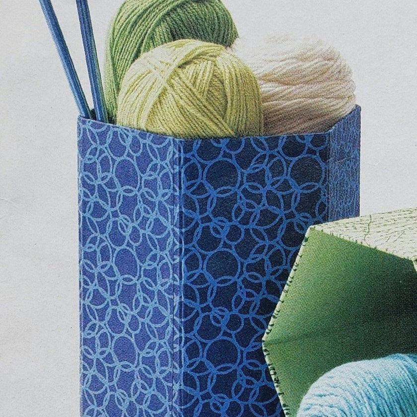 Recycled Cotton Storage/Waste Basket Blue Interlocking Circles Arcadia Home