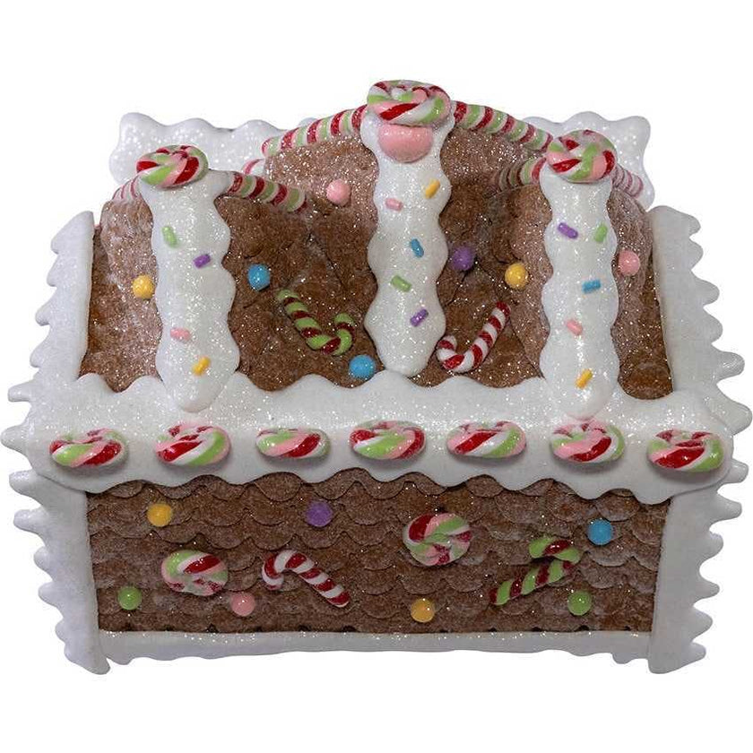 8.46-Inch Battery Operated LED Lighted Gingerbread Lollipop Shop