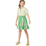 Organic Sunday Skirt in Green Stripe