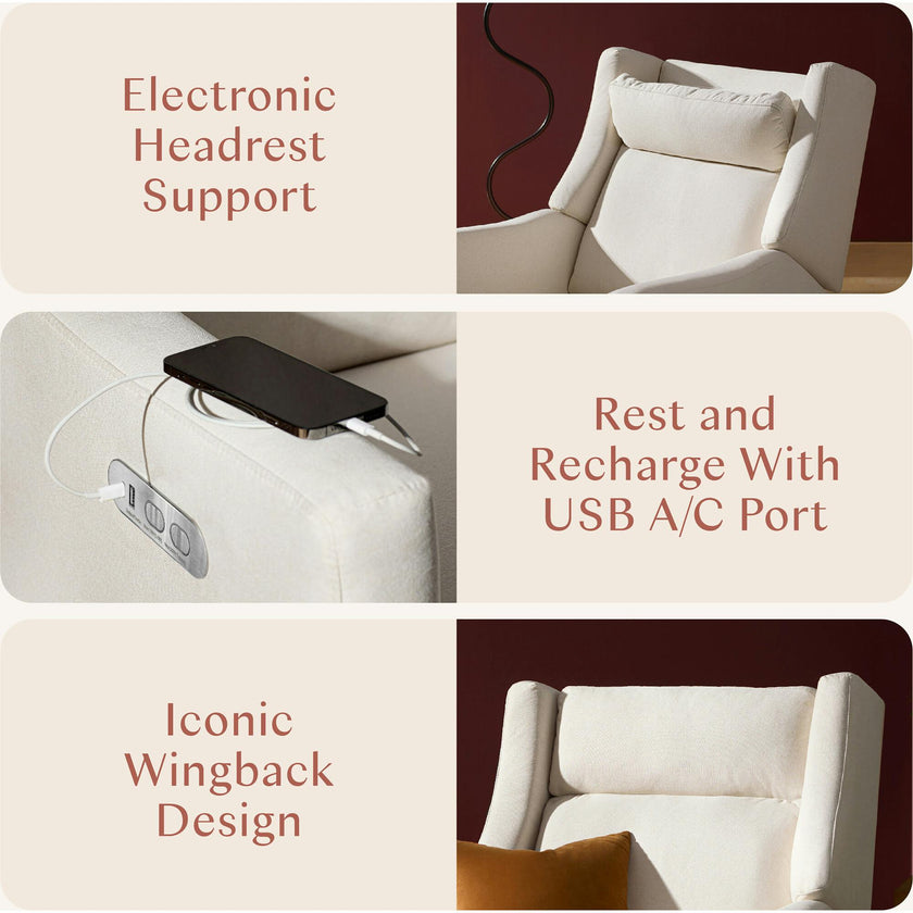 Kiwi Plus Power Recliner and Swivel Glider with Power Adjustable Headrest and USB Port