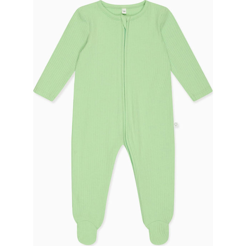 Ribbed Clever Zip Footed Baby Pajamas
