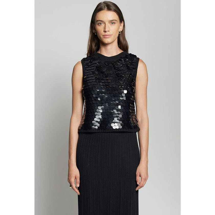 CORA TANK | BLACK W/ BLACK SEQUINS