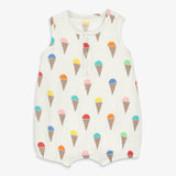 Baby cotton gauze bubble shortie in rainbow scoops