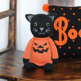 Knit Halloween Cat Plush