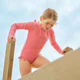 Girls Poppy Gingham Rashguard One Piece