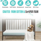 6” Crib & Toddler Bed Mattress – Made in USA – CertiPUR & OEKO-TEX Certified – Breathable Waterproof Washable Removable Soft Cover – Dual Sided