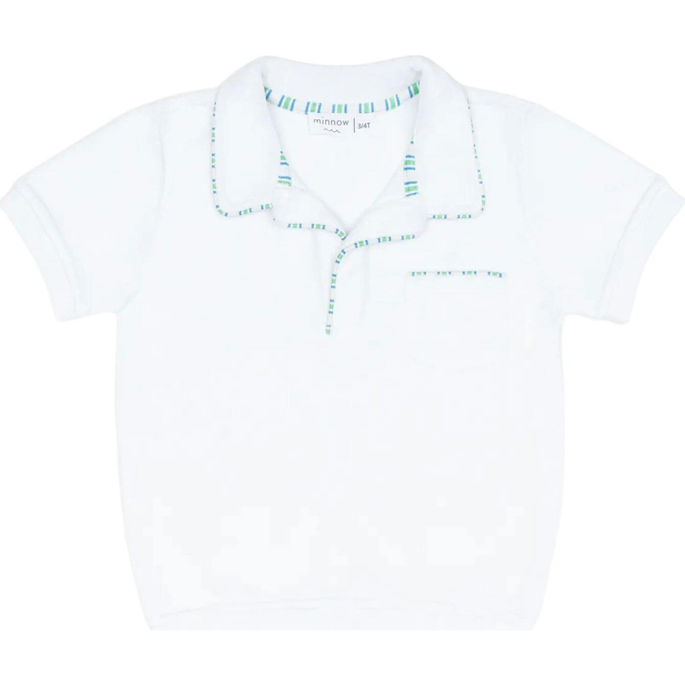 unisex shell white french terry polo