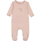 Heirloom Blossom Footie Ivory & Pink