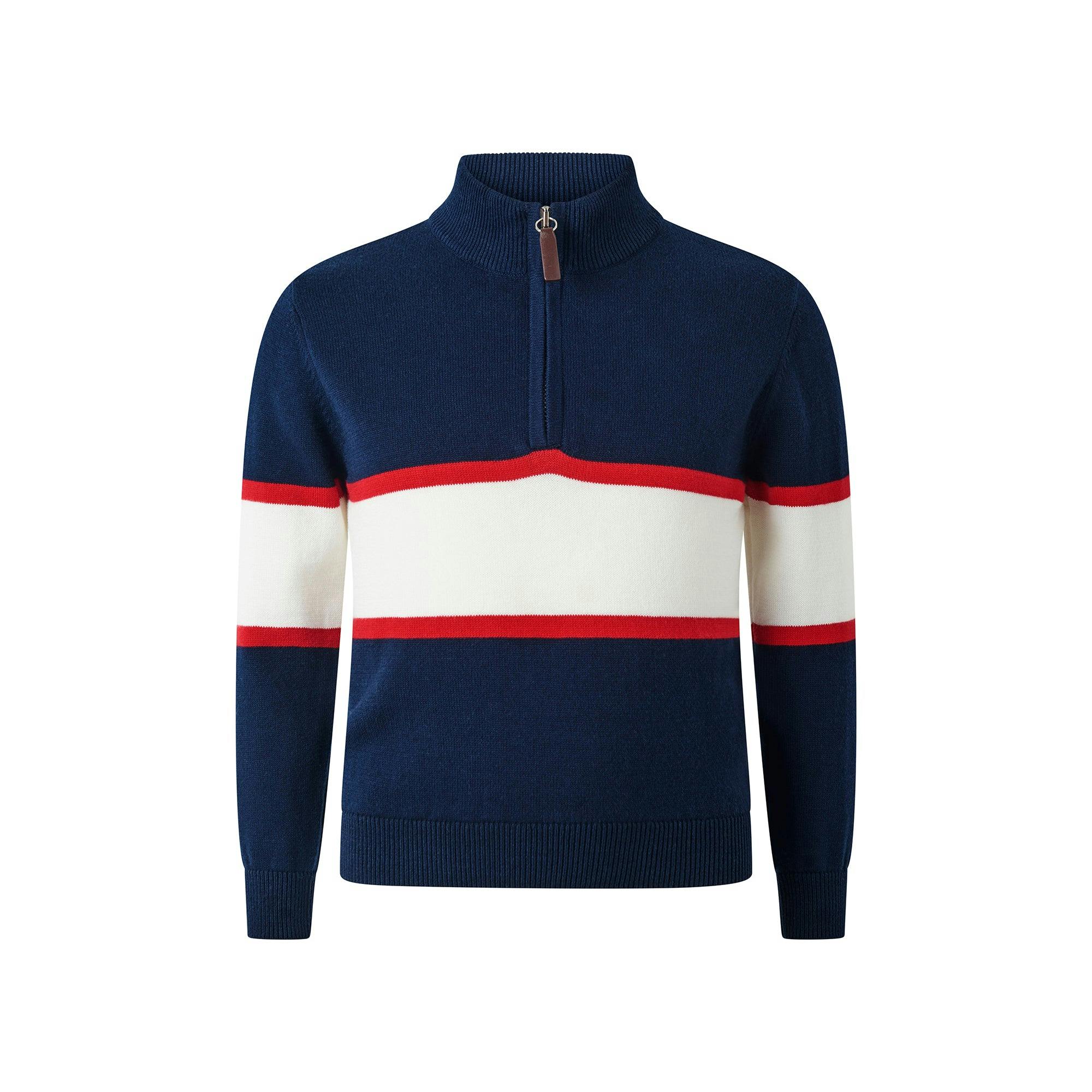 Striped Half Zip Sweater