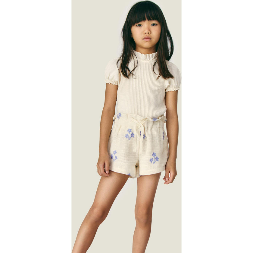 Mipounet SS26 Sandrine, Short Ecru Blue