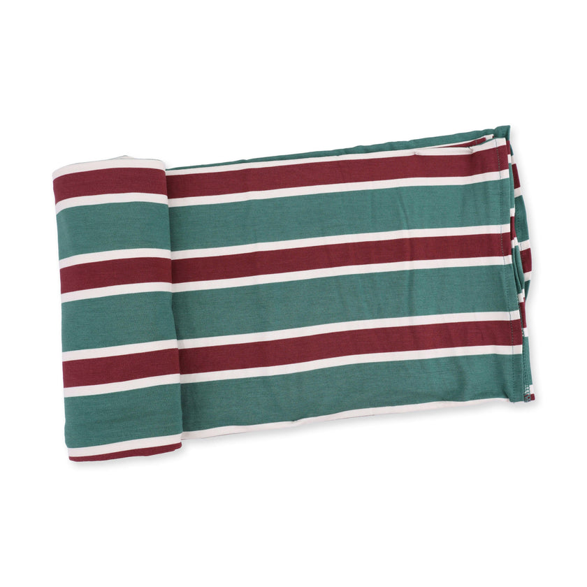 Rugby Stripe Green - Swaddle Blanket