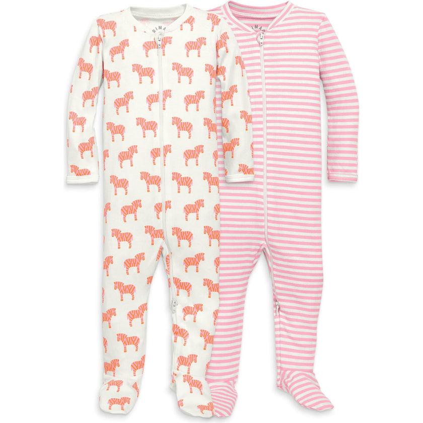 Baby organic zip footie 2-pack gift set