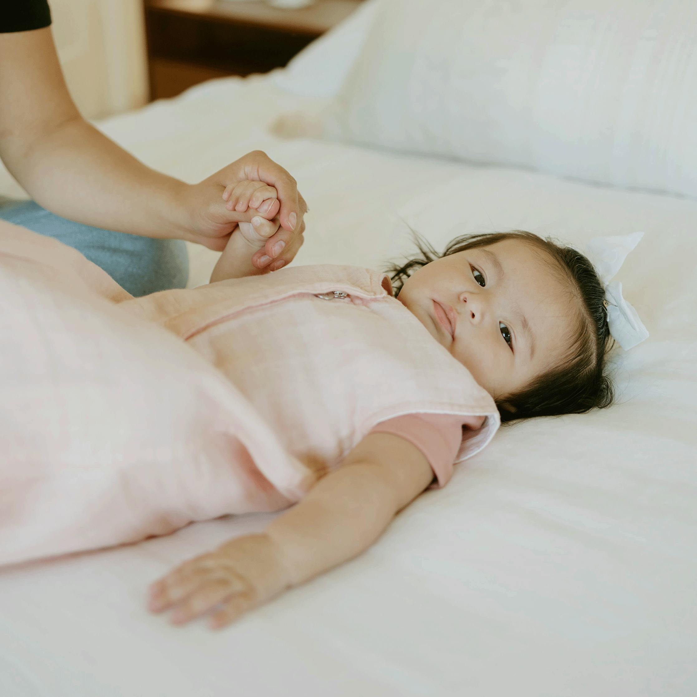 Cotton Muslin Sleep Bag - Light Pink