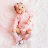 Pink Rose Long Sleeve Romper