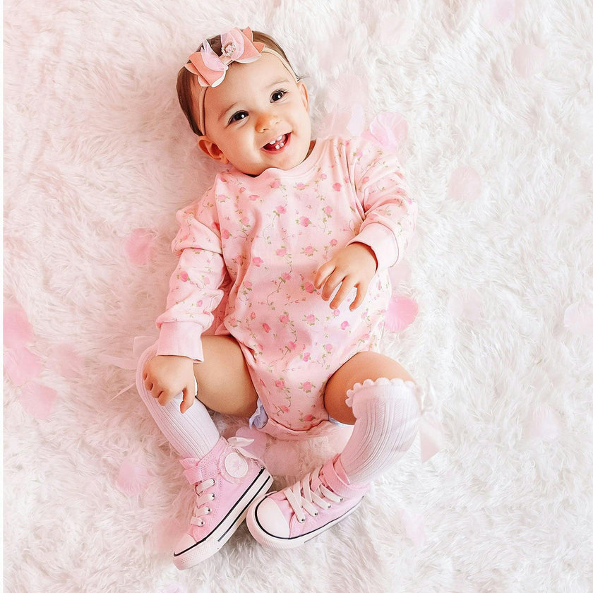 Heart Charm Glitter Bow Baby Headband
