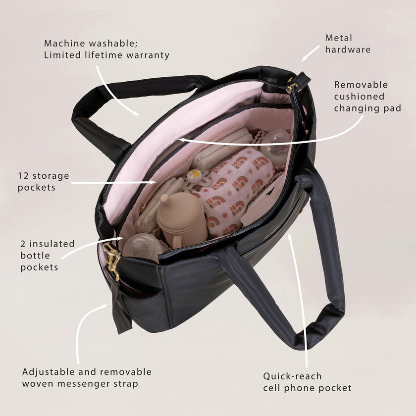 Utility-Strap Diaper Tote Bag