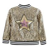 Gold Sequin Bomber Jacket
