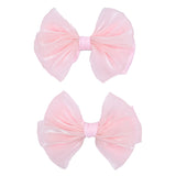 Multicolor Satin Bow Hairclip Set