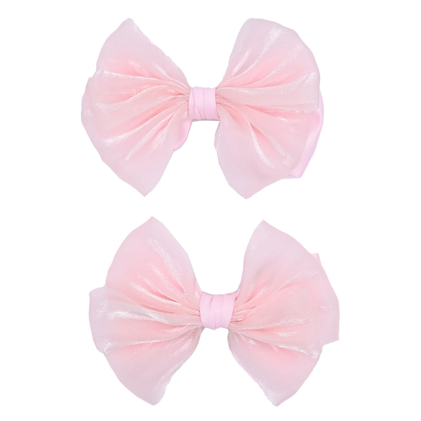 Multicolor Satin Bow Hairclip Set