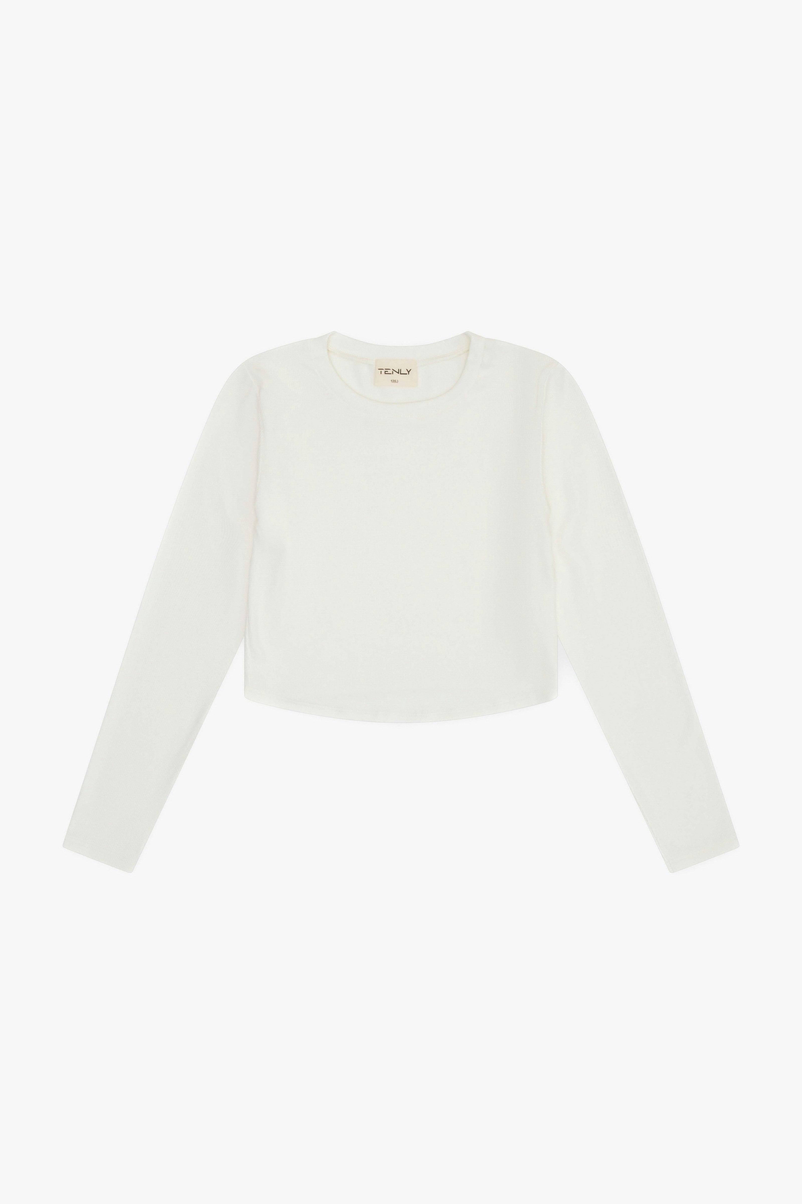 Tenly Rayon Rib Curved Hem L/S Top