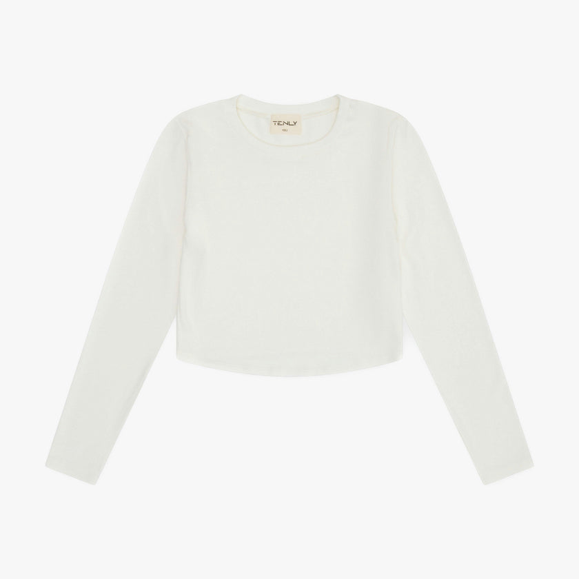 Tenly Rayon Rib Curved Hem L/S Top