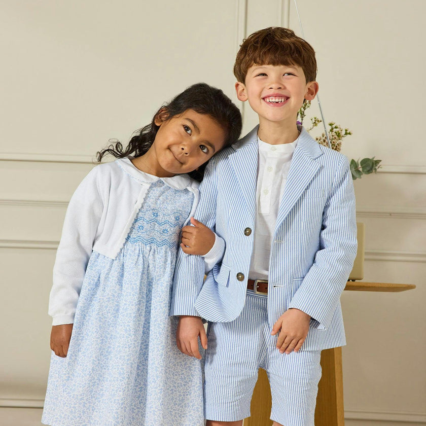 Theo Tailored Shorts in Blue Stripe