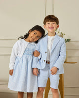 Theo Tailored Shorts in Blue Stripe