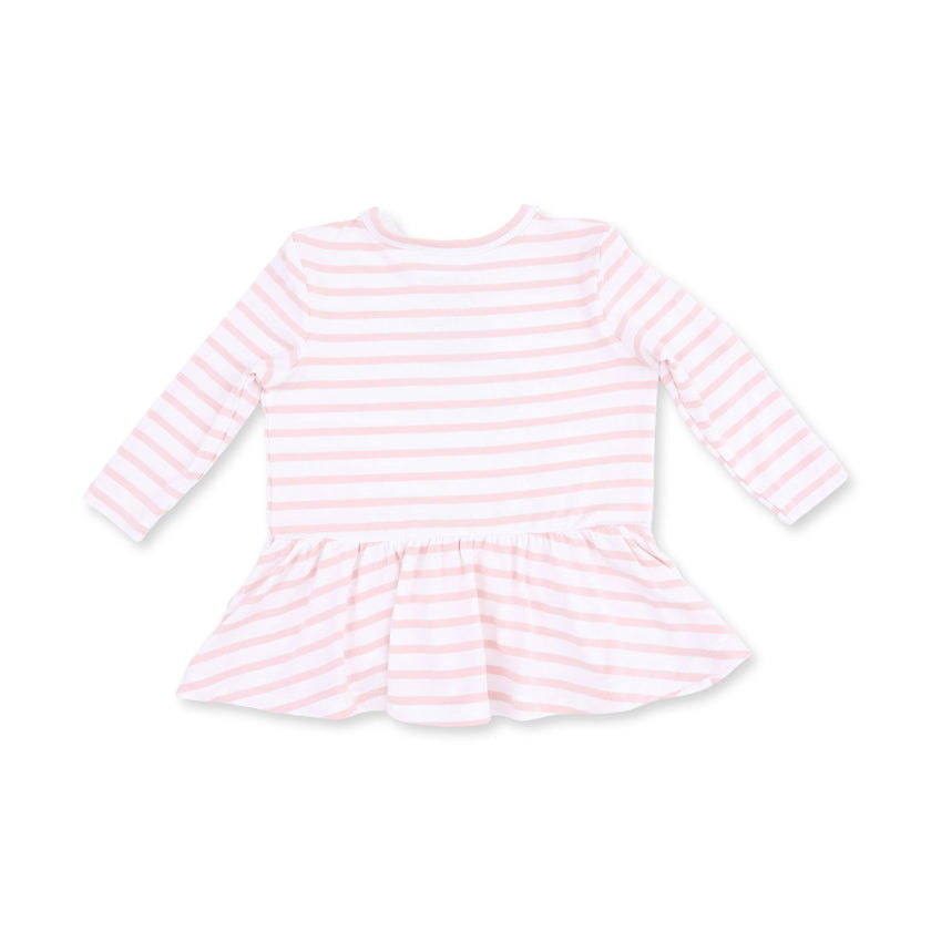 Football Dot and Stripe - Long Sleeve Peplum Top and Ruffle Bells