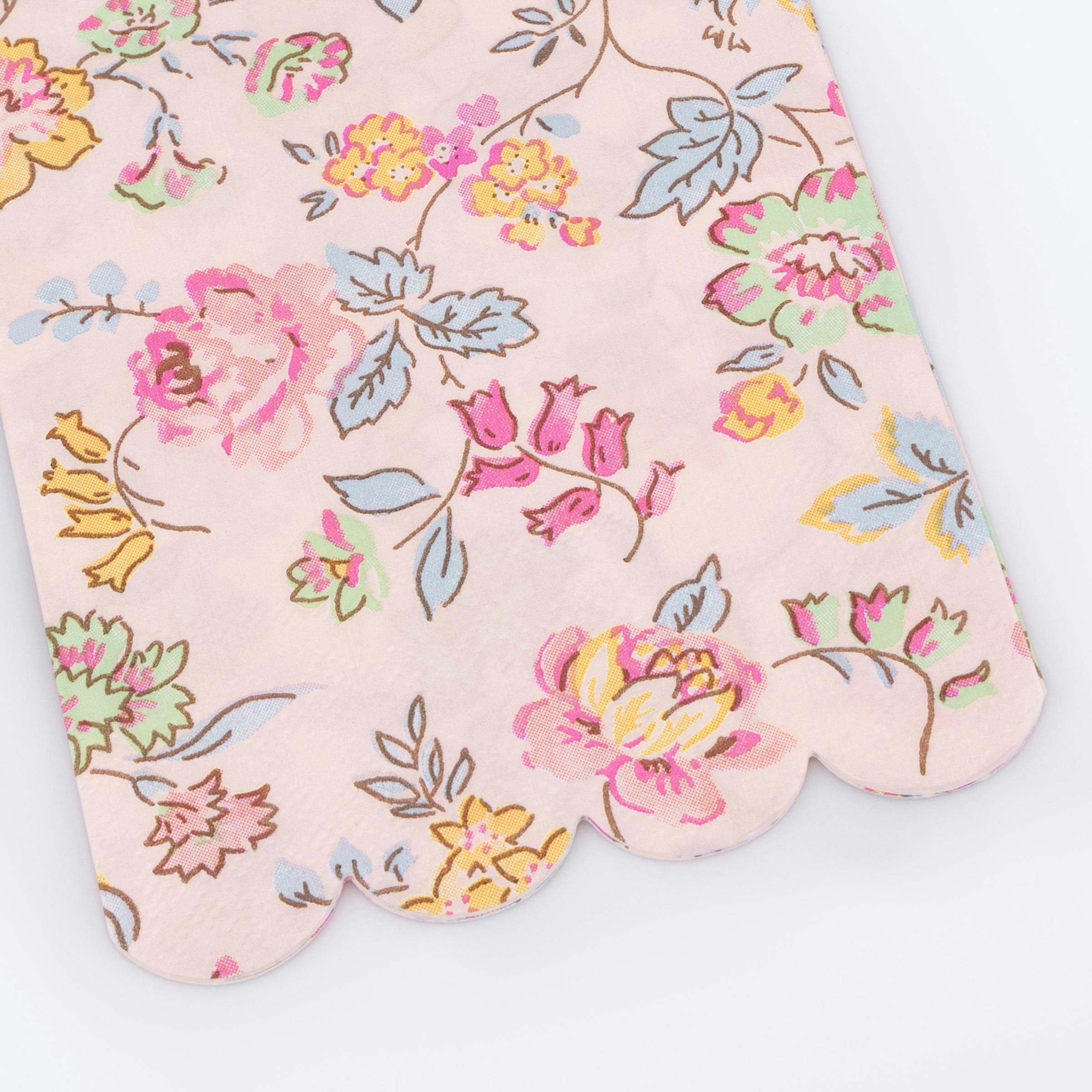 Pink Chintz Guest Towels