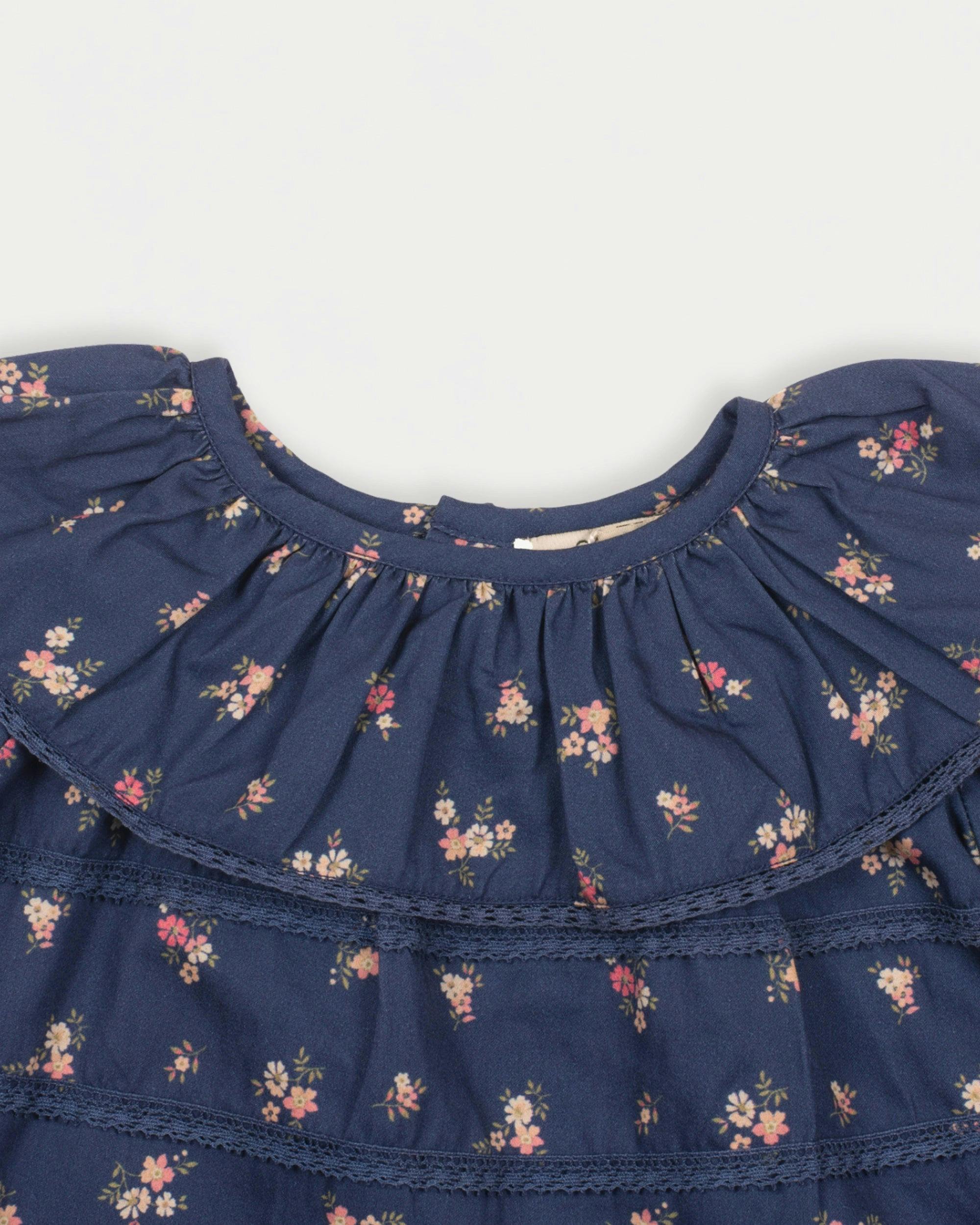 Daisy Baby Blouse & Bloomer Set - Ditsy Bouquet Navy