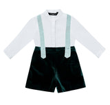 Evergreen Velvet Suspender Set