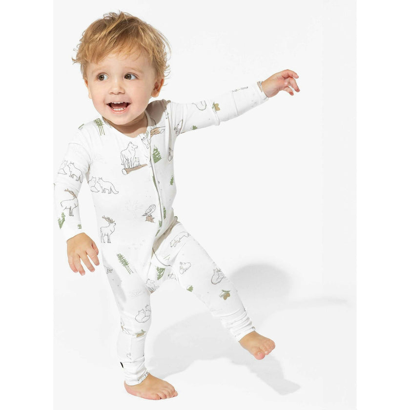 Winter Forest Animals Bamboo Convertible Footie