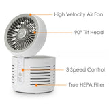 2-In-1 Desk Top Air Purifier & Fan - With HEPA Filter